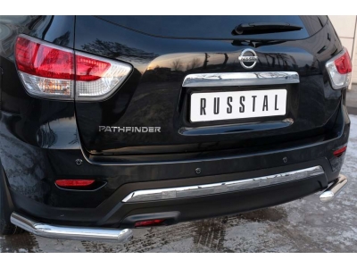 Защита задняя уголки 63 мм РусСталь для Nissan Pathfinder 2014-2021