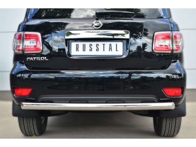Защита заднего бампера 76 мм РусСталь для Nissan Patrol 2014-2021