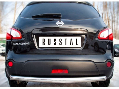Защита заднего бампера 63 мм РусСталь для Nissan Qashqai+2 2010-2014