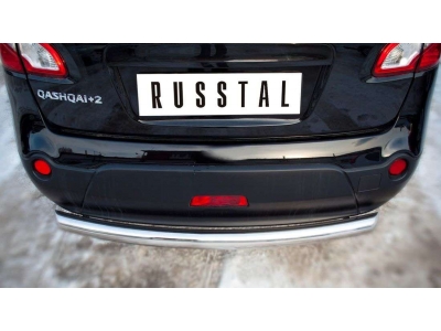 Защита заднего бампера 76 мм РусСталь для Nissan Qashqai+2 2010-2014