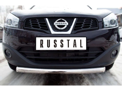 Защита переднего бампера 63 мм РусСталь для Nissan Qashqai 2010-2014