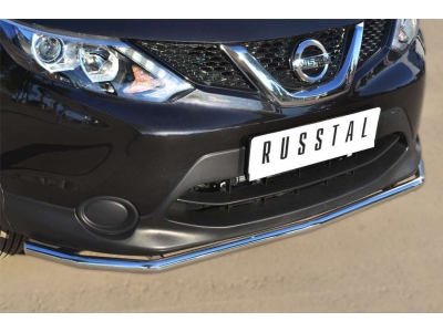Защита переднего бампера 42 мм РусСталь для Nissan Qashqai 2014-2021