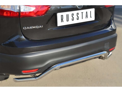 Защита заднего бампера 42 мм РусСталь для Nissan Qashqai 2014-2021