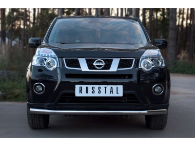 Защита переднего бампера 63 мм РусСталь для Nissan X-Trail 2010-2015