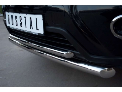 Защита передняя двойная 63-42 мм РусСталь для Nissan X-Trail 2010-2015