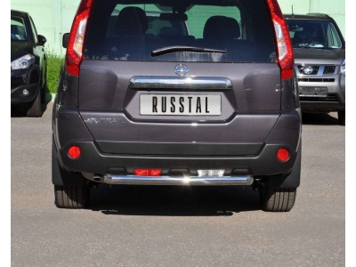 Защита заднего бампера 63 мм РусСталь для Nissan X-Trail 2010-2015