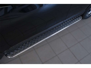 Пороги с площадкой алюминиевый лист 42 мм для Nissan X-Trail № NXL-002090