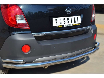 Защита заднего бампера двойная 63-42 мм РусСталь для Opel Antara 2010-2017