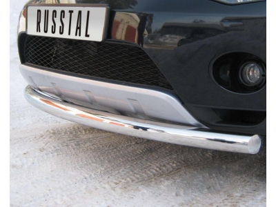 Защита переднего бампера 76 мм РусСталь для Peugeot 4007 2007-2013