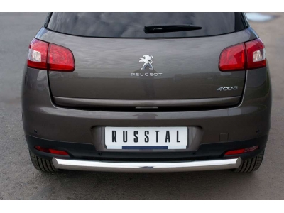 Защита заднего бампера 76 мм РусСталь для Peugeot 4008 2013-2017