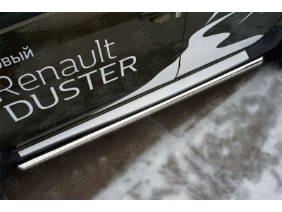 Пороги труба 63 мм вариант 1 РусСталь для Renault Duster 2015-2021