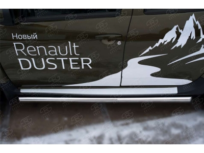 Пороги труба 63 мм вариант 1 РусСталь для Renault Duster 2015-2021