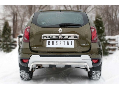 Защита заднего бампера 42 мм волна РусСталь для Renault Duster 2015-2021