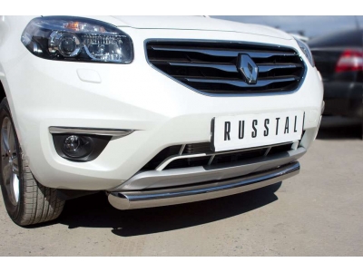 Защита переднего бампера 76 мм дуга РусСталь для Renault Koleos 2011-2016