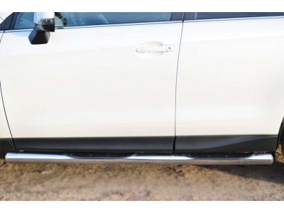 Пороги труба с накладками 76 мм вариант 3 РусСталь для Subaru Forester SJ 2013-2016