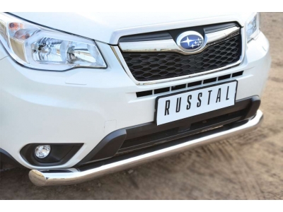 Защита переднего бампера 76 мм РусСталь для Subaru Forester SJ 2013-2016