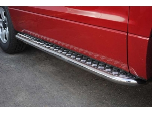 Пороги с площадкой алюминиевый лист 42 мм для Suzuki Grand Vitara № SGL-000022