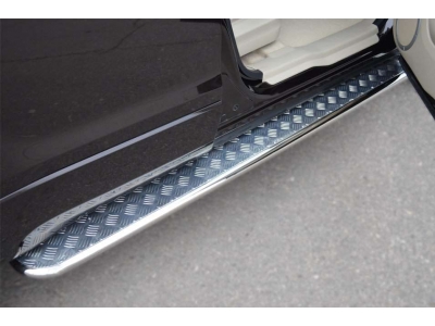 Пороги с площадкой алюминиевый лист 42 мм РусСталь для Suzuki Grand Vitara 2012-2015 SVL-001097