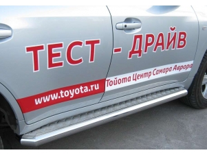 Пороги с площадкой алюминиевый лист 76 мм для Toyota Land Cruiser 200 № LCL-000209