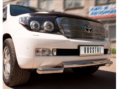Защита переднего бампера ступень 76 мм РусСталь для Toyota Land Cruiser 200 2007-2011
