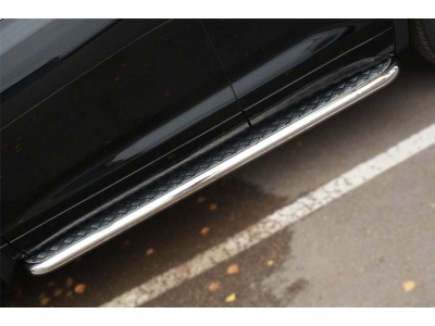 Пороги с площадкой алюминиевый лист 63 мм вариант 2  для Toyota Highlander № THRL-0019212