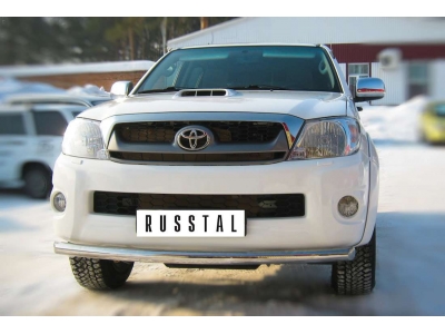 Защита переднего бампера 63 мм РусСталь для Toyota Hilux 2008-2015