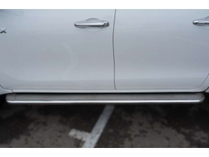 Пороги с площадкой нержавеющий лист 42 мм для Toyota Hilux № THL-0021493