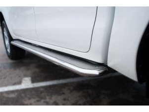 Пороги с площадкой нержавеющий лист 63 мм  для Toyota Hilux № THL-0021503