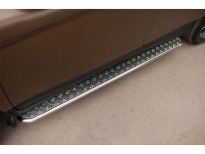 Пороги с площадкой алюминиевый лист 42 мм РусСталь для Toyota RAV4 2006-2009
