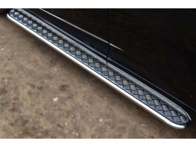 Пороги с площадкой алюминиевый лист 42 ммвариант 2  для Toyota Venza № TVL-0014802