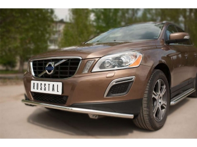 Защита переднего бампера 42 мм РусСталь для Volvo XC60 2008-2013