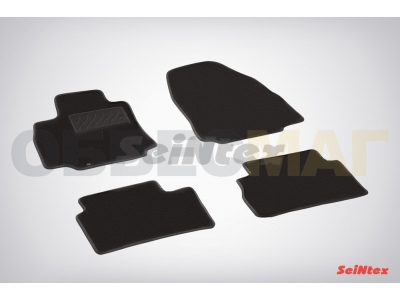 Коврики салона Lux текстильные Seintex чёрные для Nissan Tiida 2007-2014