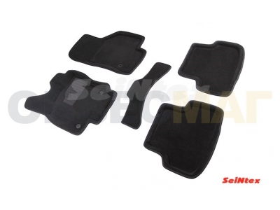 Коврики текстильные 3D Seintex чёрные для Volkswagen Golf 7/Seat Leon/Skoda Octavia A7 2013-2020