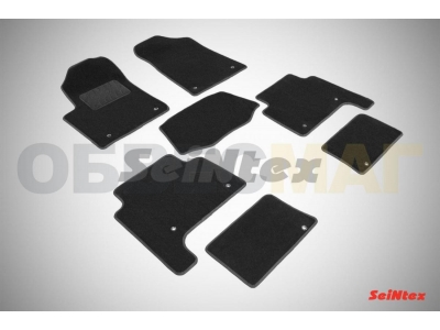 Коврики салона Lux текстильные Seintex чёрные для Nissan Patrol/Infiniti QX56/QX80 2010-2021