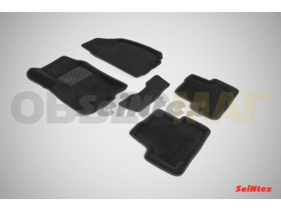 Коврики текстильные 3D Seintex чёрные для Chevrolet Aveo № SEINTEX.86275