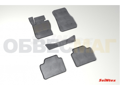Коврики резиновые Seintex с рисунком Сетка для BMW 3 F30 Xdrive № SEINTEX.88353