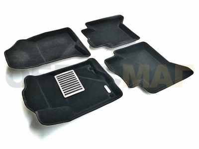 Коврики текстильные 3D Euromat чёрные Original Lux на Toyota Hilux/Fortuner № EM3D-005134