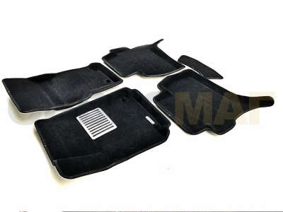 Коврики текстильные 3D Euromat чёрные Original Lux на Volkswagen Amarok № EM3D-005417