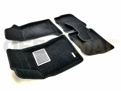 Коврики текстильные 3D Euromat чёрные Original Lux на Volkswagen Passat B5 № EM3D-005405