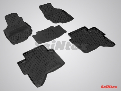 Коврики салона резиновые Seintex с бортиком для Toyota Hilux 2011-2015