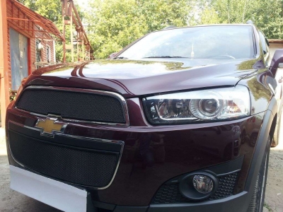 Защиты радиатора черные 2 шт. комплект РусСталь для Chevrolet Captiva 2011-2013