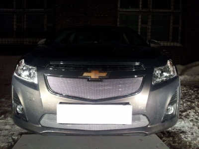 Защита радиатора хром нижняя РусСталь для Chevrolet Cruze 2012-2015