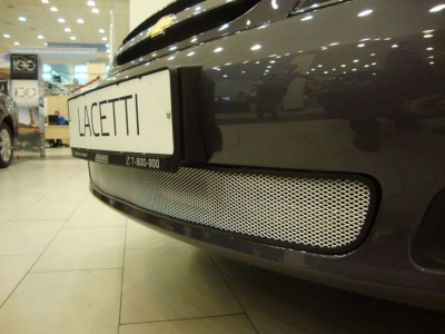 Защита радиатора хром РусСталь для Chevrolet Lacetti 2005-2013