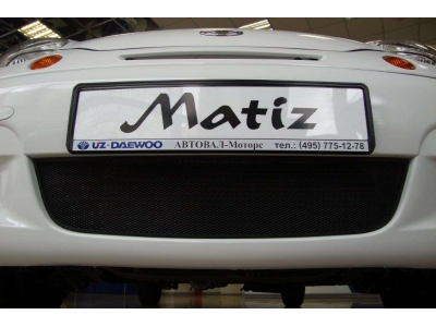 Защита радиатора черная РусСталь для Daewoo Matiz 2002-2015