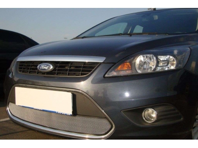 Защита радиатора хром РусСталь для Ford Focus 2 2008-2011