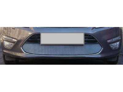 Защита радиатора хром с парктроником РусСталь для Ford Mondeo 2012-2015