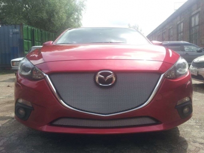 Защита радиатора хром нижняя РусСталь для Mazda 3 2013-2018