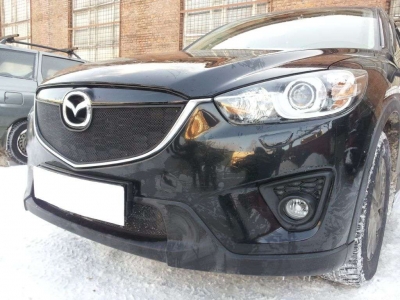 Защита радиатора черная верхняя РусСталь для Mazda CX-5 2011-2015