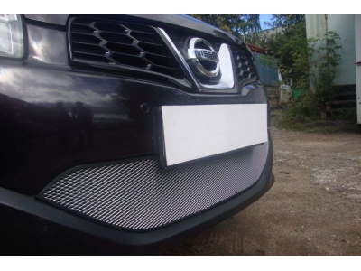 Защита радиатора хром РусСталь для Nissan Qashqai 2014-2019