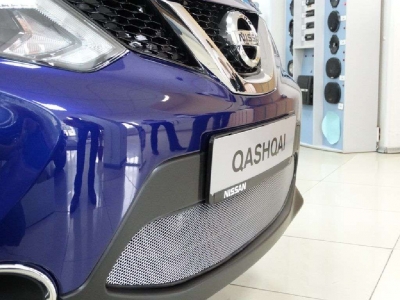 Защита радиатора хром РусСталь для Nissan Qashqai 2014-2019
